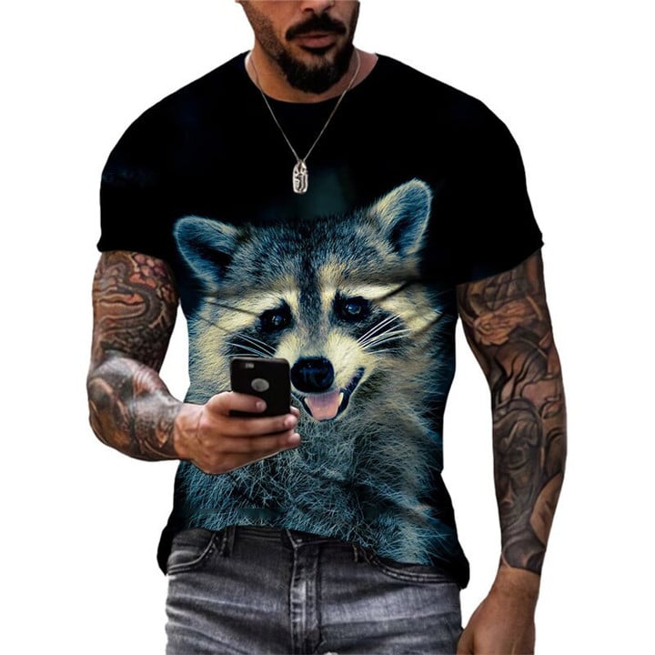 New 3D Cute Funny Raccoon t shirts