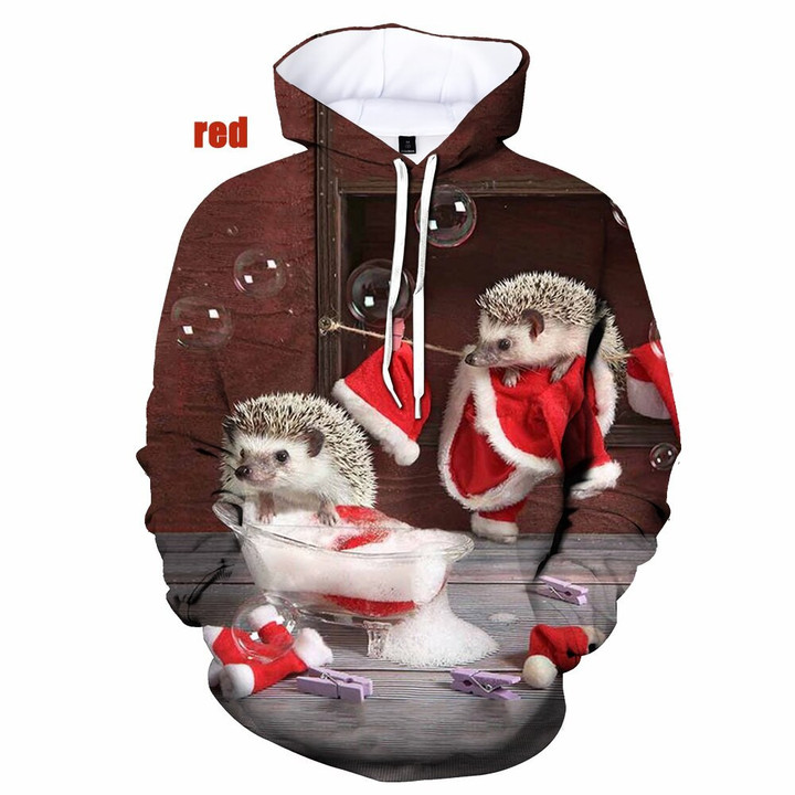 New Fashion Cute Hedgehog 3D Print Hooded Sweatshirts