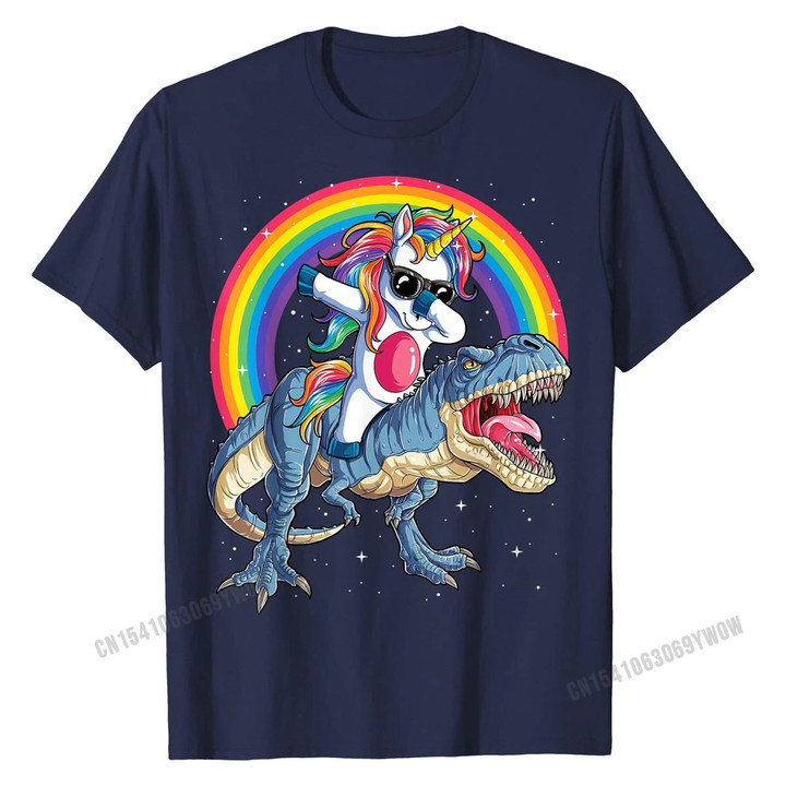 Dabbing Unicorn Dinosaur T rex T shirt Kids Girls Boys Space Tshirts Tees Family Cotton Slim Fit Normal Youth