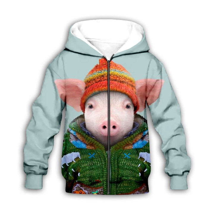 Funny Pig 3d printed Hoodies