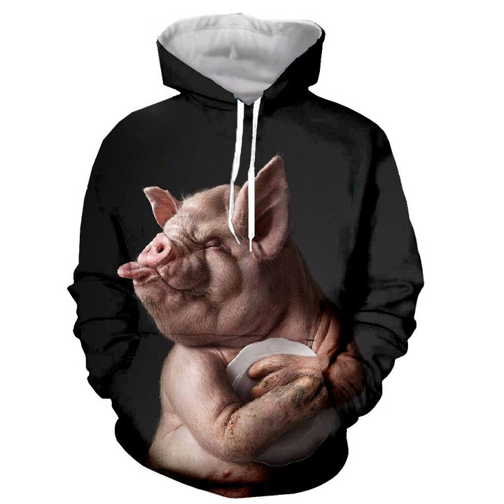 Pigs Funny New Fashion Long Sleeves 3D Print Zipper/Hoodies/Sweatshirts/Jacket/