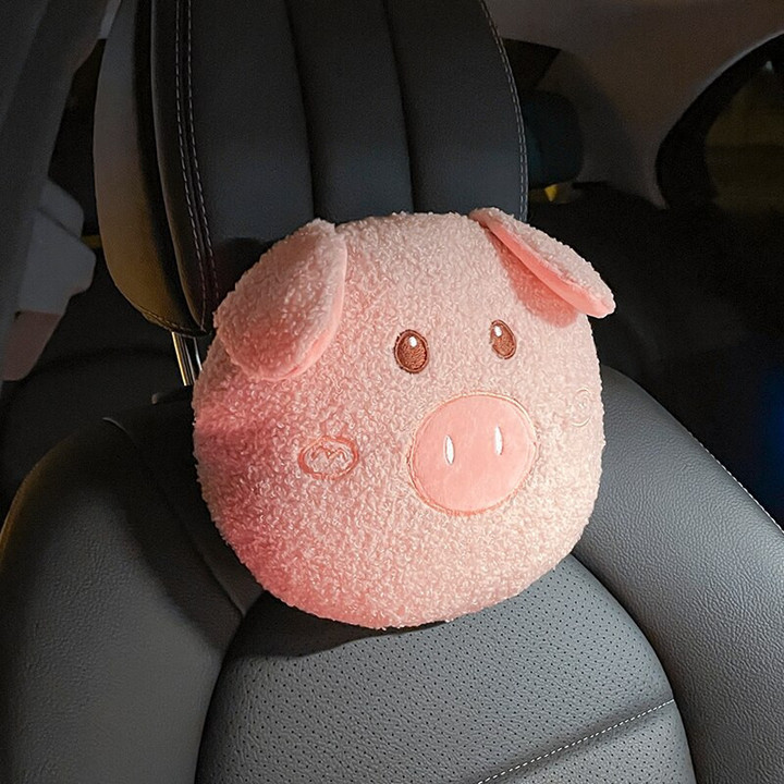 New Arrival Cartoon Plush Pig Lamb Wool Universal Comfortable Car Interior Decorations Car Seat Cushion Cover Car Accessories