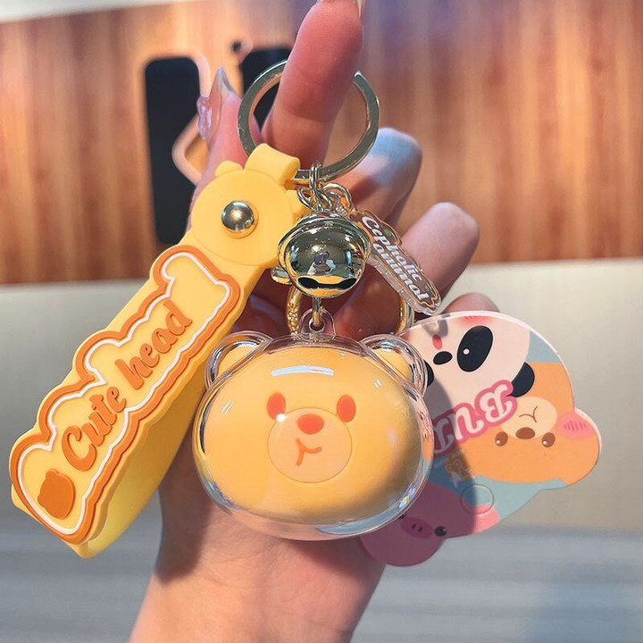 Kawaii Pig Acrylic Keychain Cartoon Doll Cute Animal Key Ring Phone Hanging Pendant Car Key Chain for Girl Lovers Birthday Gift