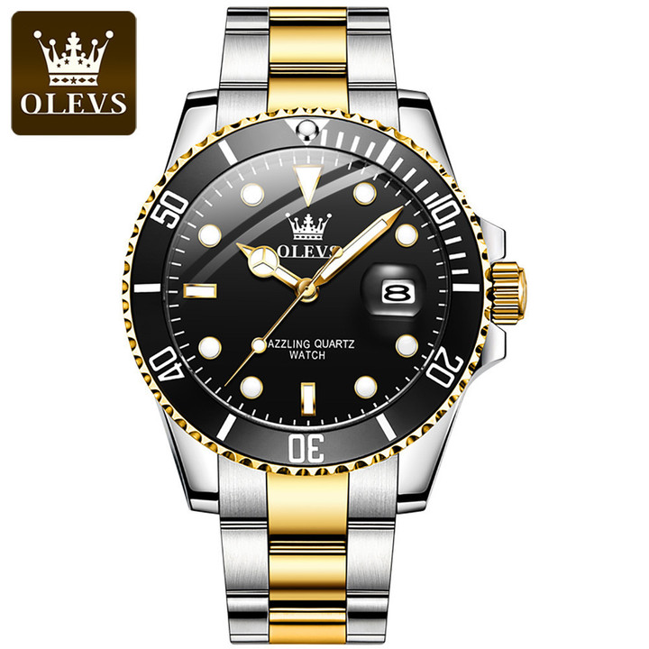 OLEVS Mens Quartz Watches Top Brand Luxury Business Waterproof Luminous Large Dial Men Wristwatches Sports Stainless Steel Watch