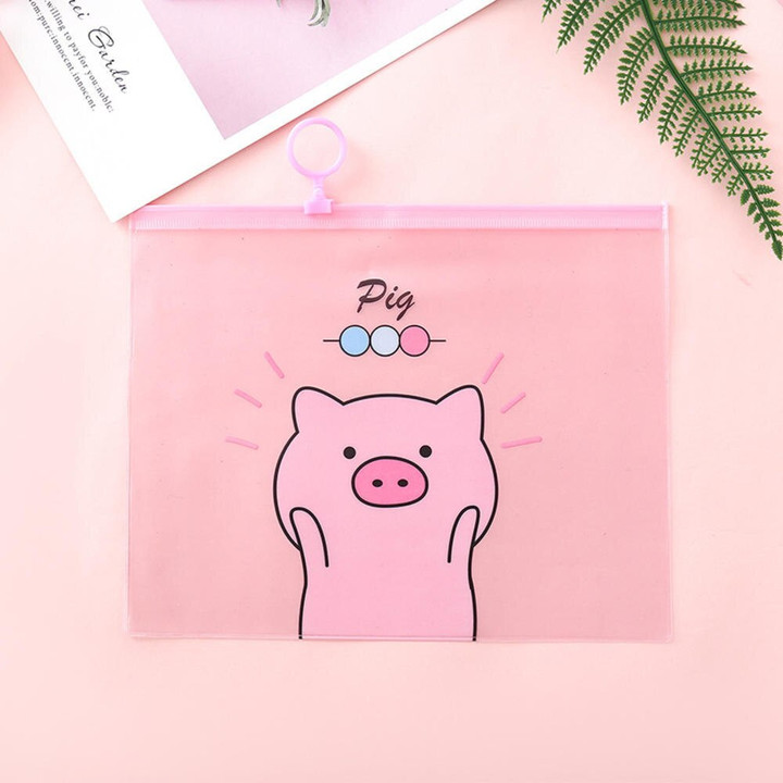 Cute Pig Transparent Travel Cosmetic Bag Make Up Case Makeup File Bag Women Organizer Toiletry Storage Kit Box