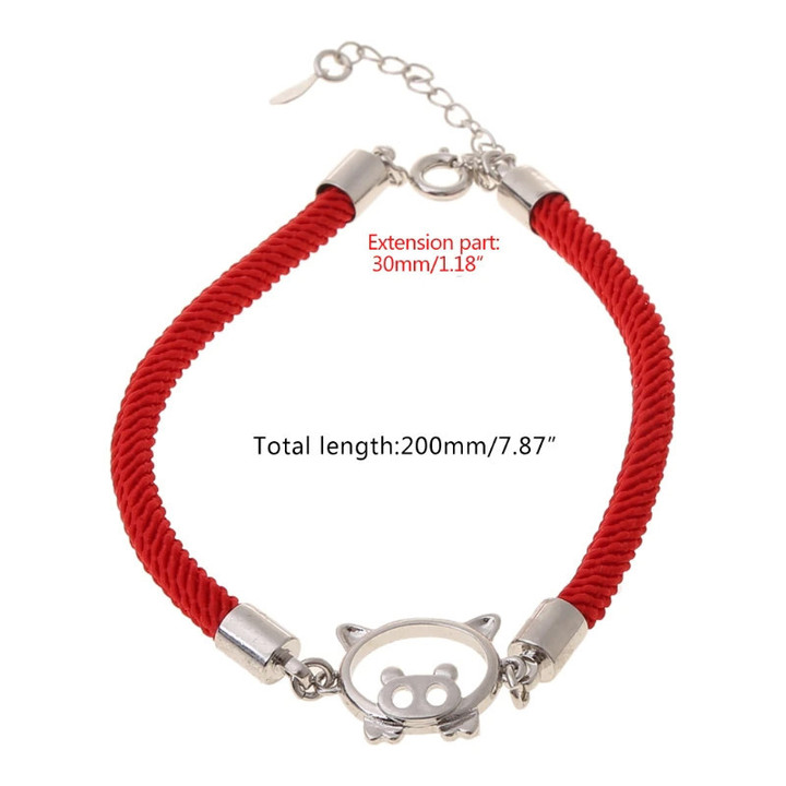 Lucky Pig Red Rope Bracelets Wild Fashion Personality Lovely Piggy Men Women Same Style Couple Braided Rope Bracelet