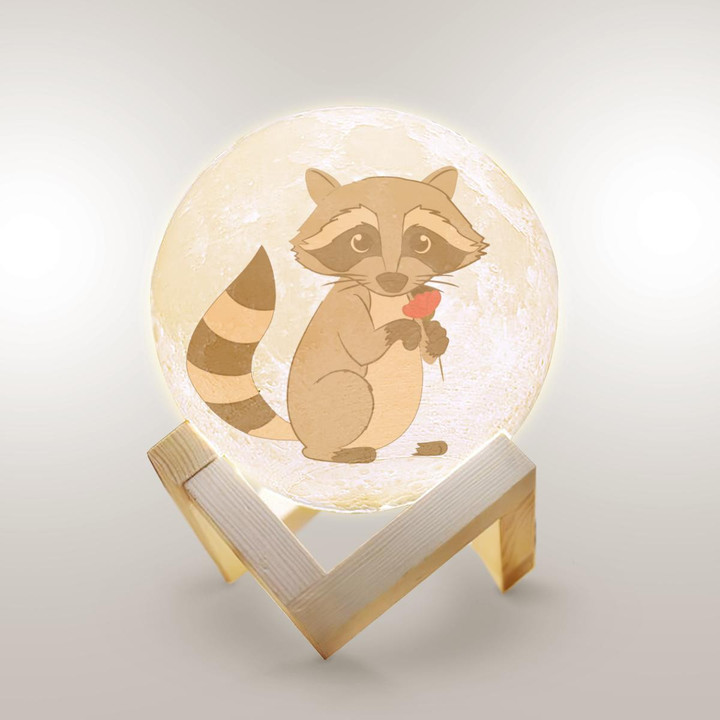 Cute Raccoon Moon Lamp