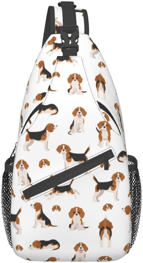 Beagle Puppy Dog Cute Hiking Daypack Crossbody Shoulder Backpack Sling Bag Travel Chest Pack for Men Women
