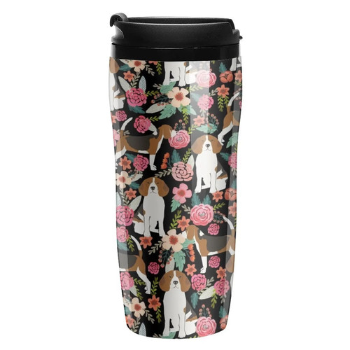Beagle floral dog breed pattern pet gifts for beagle owners must have beagles Travel Coffee Mug Coffee Mugs Creative