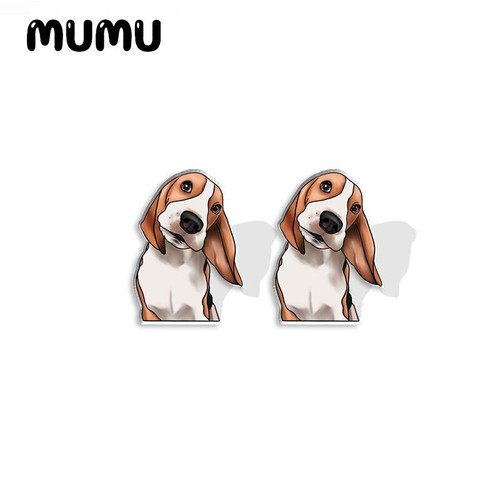 New Beagle Dog Acrylic Stud Earring Lovely Dogs Earrings Resin Epoxy Jewelry Gifts Friend