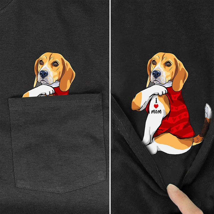 Fashion Pocket Beagles I Love Mom