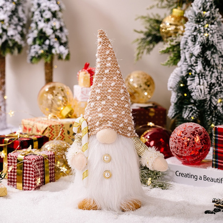 30cm Christmas Doll Elf Gnome with Led Light Christmas Decorations for Home Xmas
