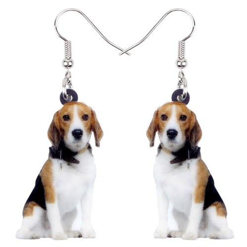 Beagle Dog Earrings Dangle Drop Cartoon Animal Jewelry For Women Girls