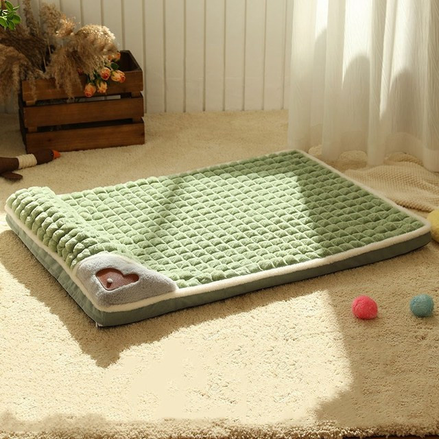 MADDEN Winter Warm Dog Mat Luxury Sofa for Small Medium Dogs Plaid Bed for Cats Dogs Fluff Sleeping Removable Washable Pet Beds