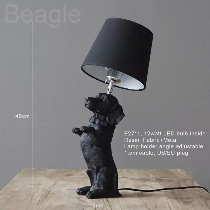 Table Lamp for Bedroom Bedside Children Art Deco Animal Puppy LED Nightstand Nordic Designer Dining Table Light 220V