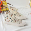 Print Canvas Sneakers 2022 Autumn Fashion Anime Female Shoes Korea All-match Students Daily Wear Cartoon Women Shoes