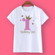 Crown Birthday Girls Personalised T Shirt 1-10Y Custom Name T-Shirt Wild Tee Girls Party Tshirt Clothes Kids Gifts Fashion Tops