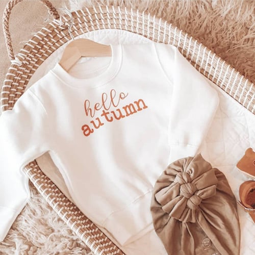 0-3Y Autumn Baby Girls Boys Cute Sweatshirt Outwear Letter Printing Long Sleeve Pullover Tops
