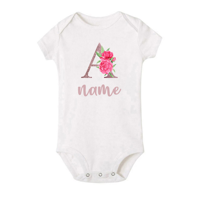Personalized Baby Name Custom Jumpsuit Baby Name Romper for Girl Baby Shower Gift for Girl Cute Outfit Baby Girl Initial Clothes