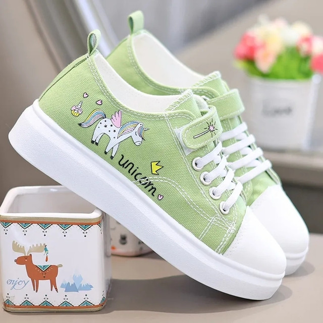 2022 New Autumn Girls Canvas Shoes Fashion Students Flat Sneakers Children Outdoor Casual Shoes Kids Comfort Footwear Girl Shoes