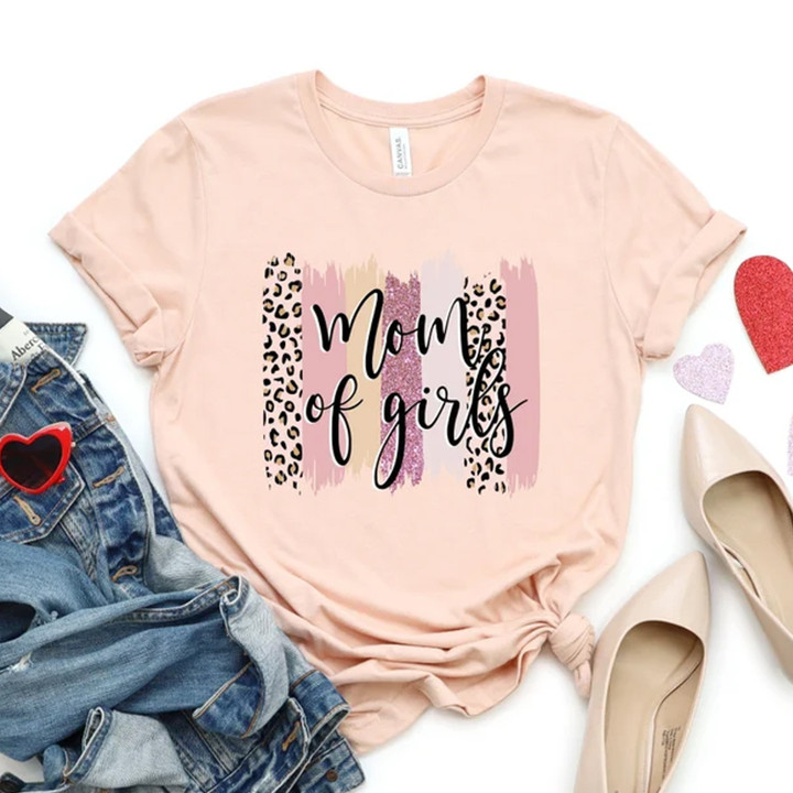 MOM OF GIRLS 2D Pink Tee