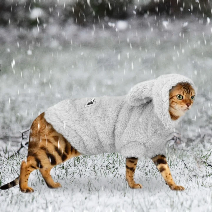 Warm Cat Clothes Winter Pet Puppy Kitten Coat Jacket For Small Medium Cats