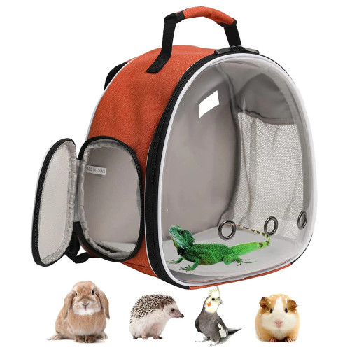 Guinea Pig Backpack Carrier Space Capsule Clear Bubble Window Small Animal Reptile for Bird Dragon Rat Bearded Carrier Backpack