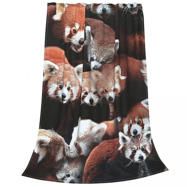 Red Panda Bear Blanket Flannel All Season Cute Animal Multi-function Thin Throw Blankets for Bedding Bedroom Bedspread