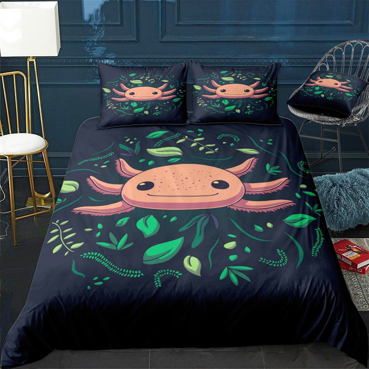 Axolotl Animal Cute Pet Quilt Cover Pillowcase 3Piece Comforter Bedding Set With Pillow Case Single Double Duvet Cover