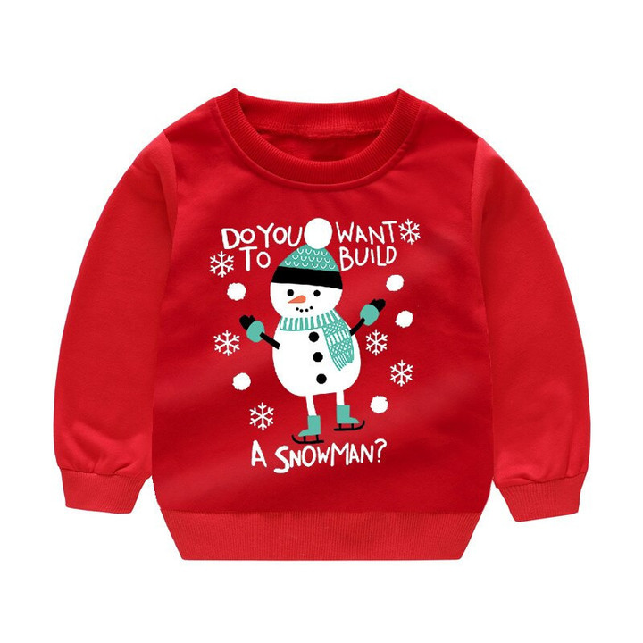 Baby Girls Long Sleeve Christmas T Shirt Boys Kids Snowman Santa claus Cosplay Costume Children Winter New Year Party Tees Tops