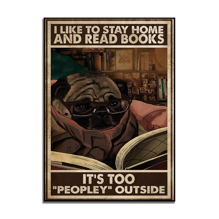 SO10165172 Pug Dog and Book Lovers Poster