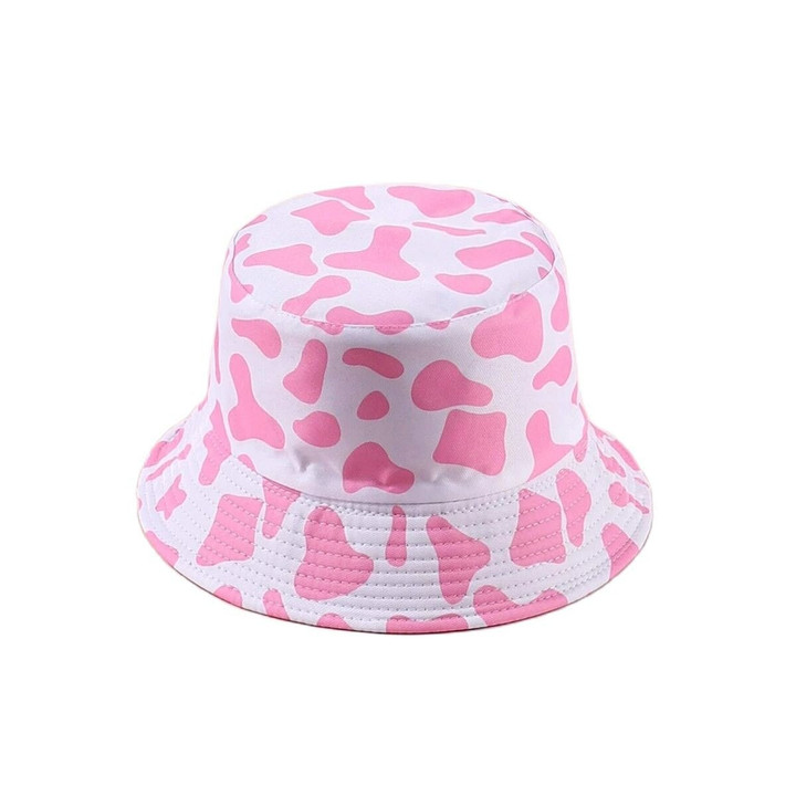 Cow Print Bucket Hat Reversible Foldable Fisherman Hats Spring Summer Lady Girl Panama Caps Women Fashion Sun Protection Cap