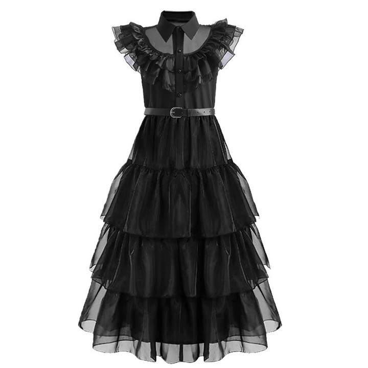 Wednesday Addams Cosplay For Girl Costume 2023 New Vestidos For Kids Party Dresses Carnival Easter Halloween Costumes 5-14 Years
