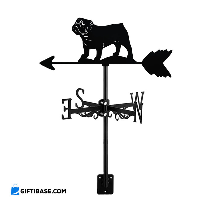 Bulldog Metal Weather Vane Standing Decor