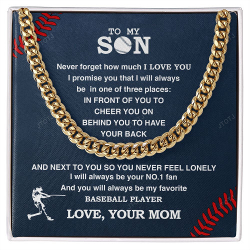 Personalized Baseball Necklace To My Son From Mom, Boy Pendant Gifts From Dad to Baseball Player