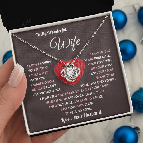Custom Gifts For Wife Romantic, Wife Birthday Gift Ideas, To My Wonderful Wife Necklace, Necklace For Wife From Husband