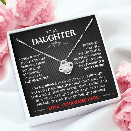 Necklace For Daughters from Mom or Dad, Personalized Jewelry Birthday Gift, Beautiful Pendant to Women Girls, Christmas Daughter Love Necklaces Gifts