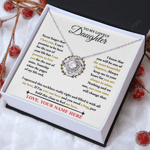 Personalized Necklace For Lovely Daughters from Mom or Dad, Christmas Gift for Daughter
