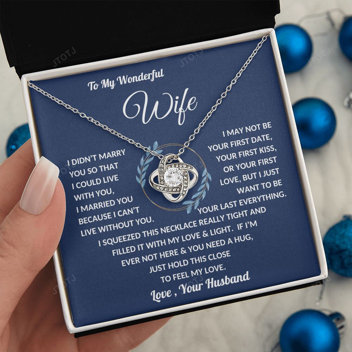 Personalized Gifts For Wife Romantic, Wife Birthday Gift Ideas, To My Wonderful Wife Necklace, Necklace For Wife From Husband