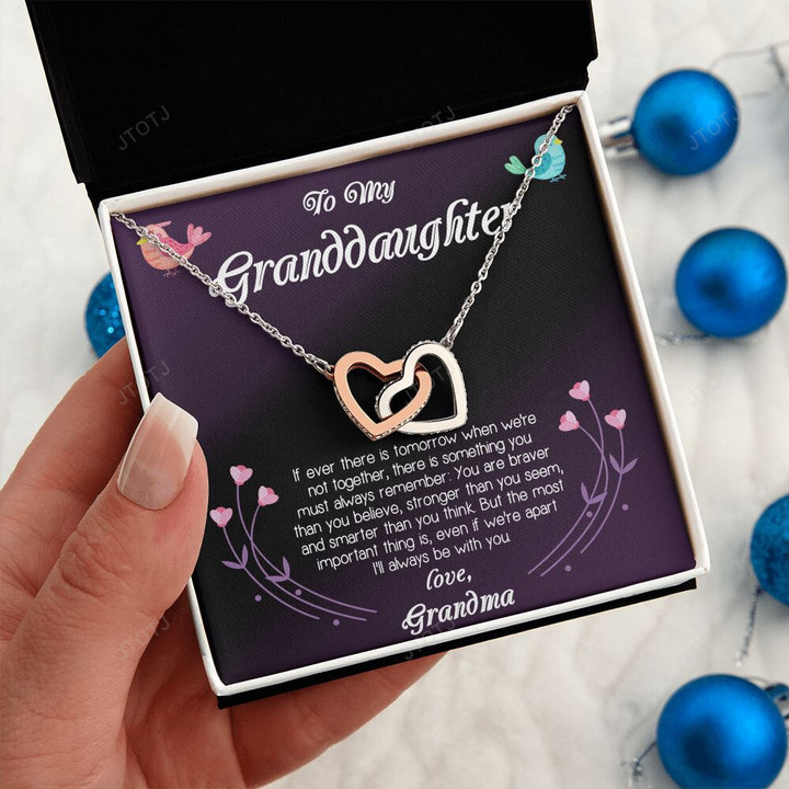 Heart Necklace For Granddaughter from Grandpa Grandma, Best Jewelry Birthday Gift from Grandfather Grandmother, Beautiful Pendant to Women or Girls