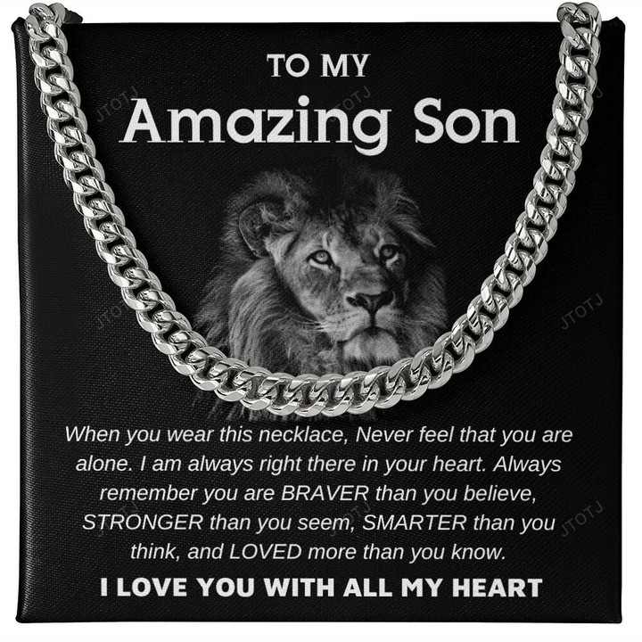Necklace To Amazing Son From Mom Dad, Boys Chains Gifts From Father Mother, Birthday Gift for Boy, Christmas Present for Men