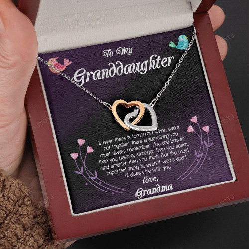 Heart Necklace For Granddaughter from Grandpa Grandma, Best Jewelry Birthday Gift from Grandfather Grandmother, Beautiful Pendant to Women or Girls