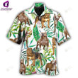 Pitbull Dog Tropical 3D Printed Hawaiian Shirt