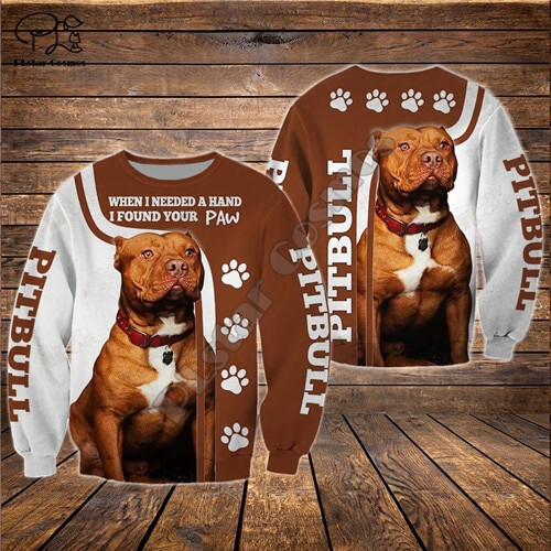 Pitbull Limited Edition 3D dog Print Zipper Hoodie
