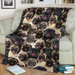 A Bunch Pug Fleece Blanket