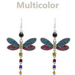 Exquisite Colors Crystal Dragonfly Hook Earrings