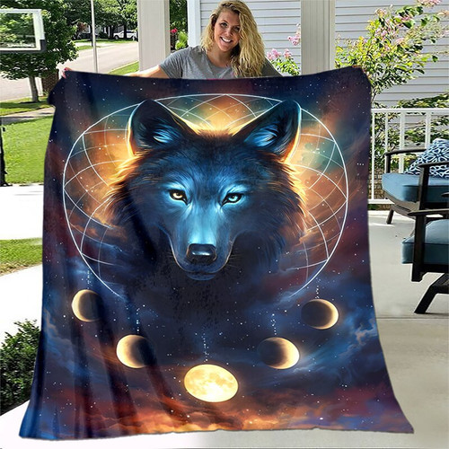 3D Wolf Blanket Sofa