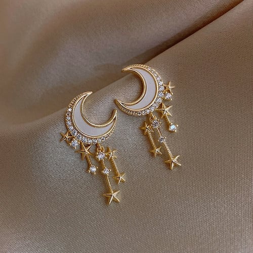 Moon Dangle Earrings For Women