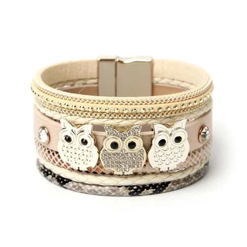 Magnetic Owl Buckle Bracelets for Women
