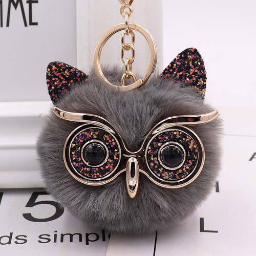 Keychain Owl Soft Pompom